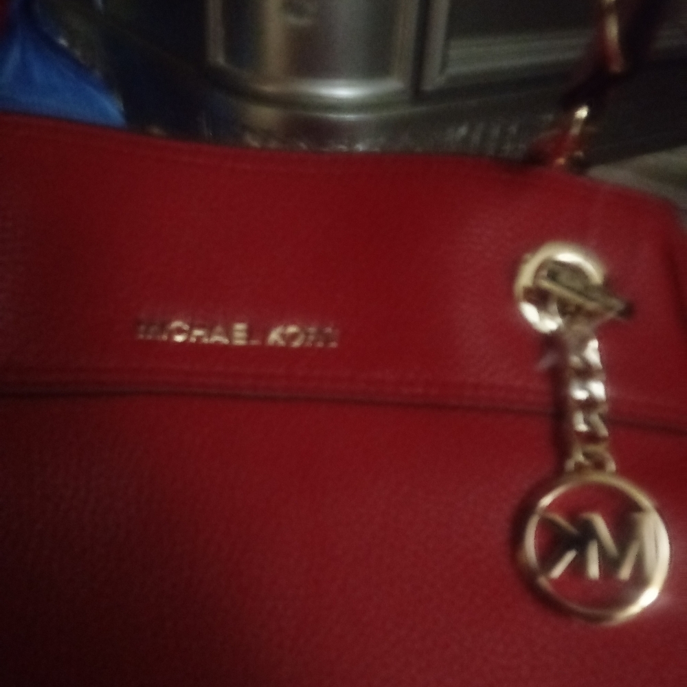 Brand new red and gold Michael Kors purse